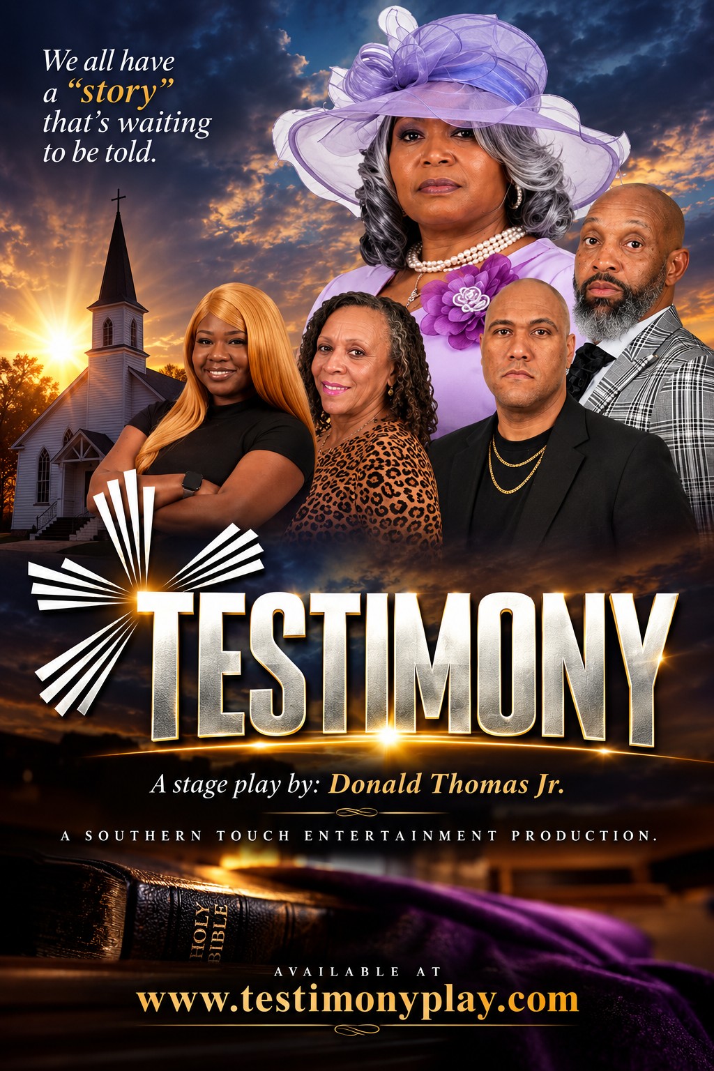 Testimony stage play promotional poster